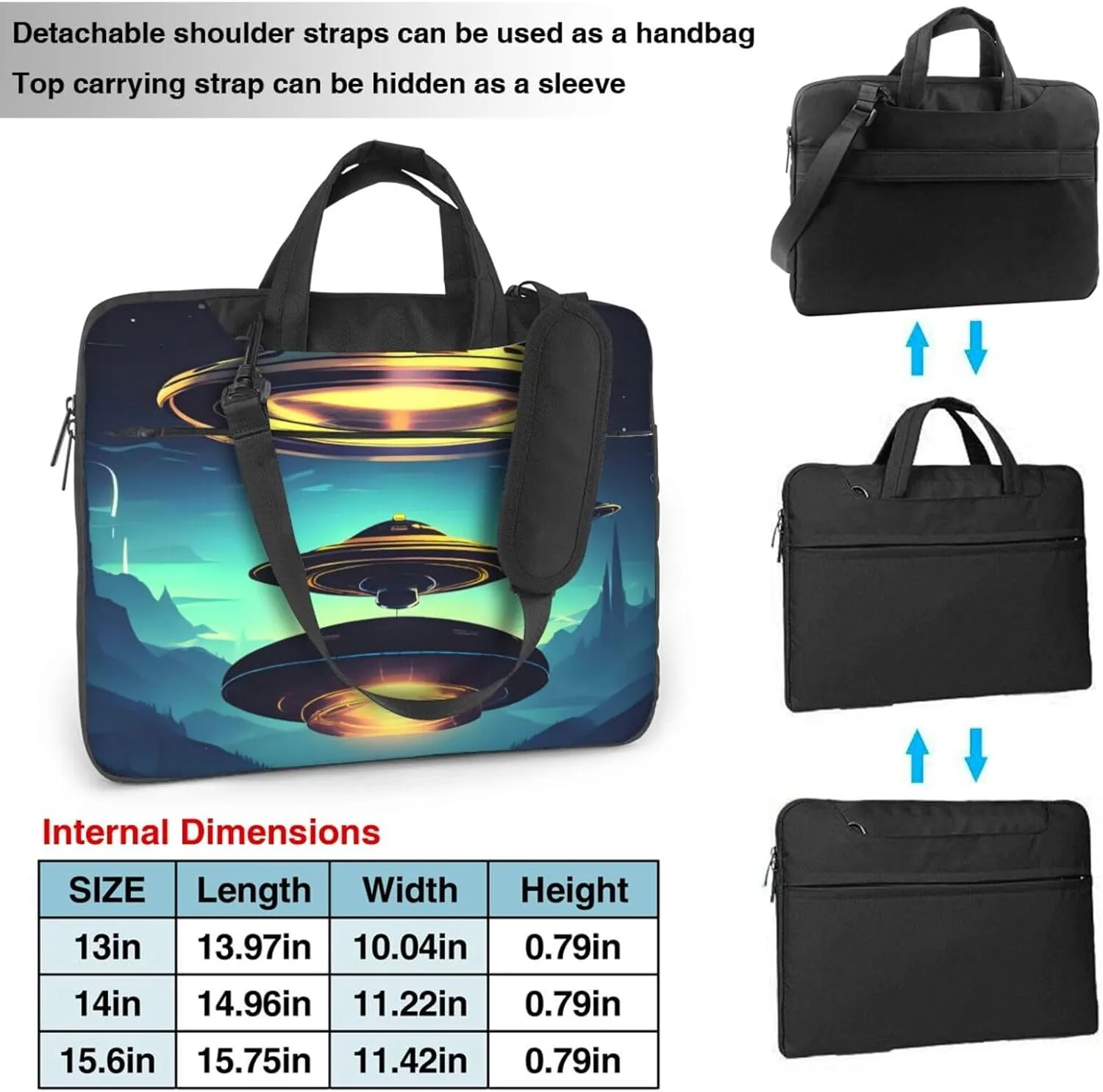 Spacecraft Descend Laptop Shoulder Bag, Ultra Slim And Portable, With Padded Shoulder Strap And Handleã€‚