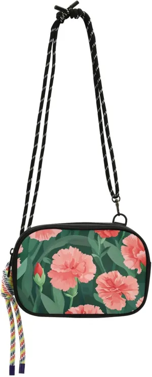 Spain Carnation Beauty Flower Cross Body Bag for Womens Comfort with Credit Card Slots Shoulder Bag Date