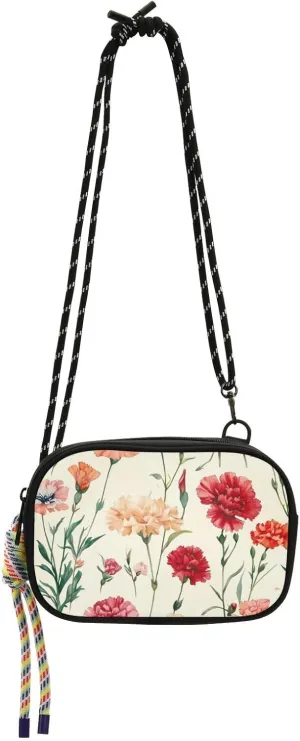 Spain Carnation Beauty Flower Mini Crossbody Bag for Women Waterproof with Credit Card Slots Cell Phone Purse Walk dog