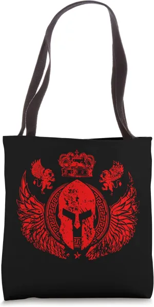 Spartan Helmet Red Wings Sparta Warrior Gym Workout Fitness Tote Bag