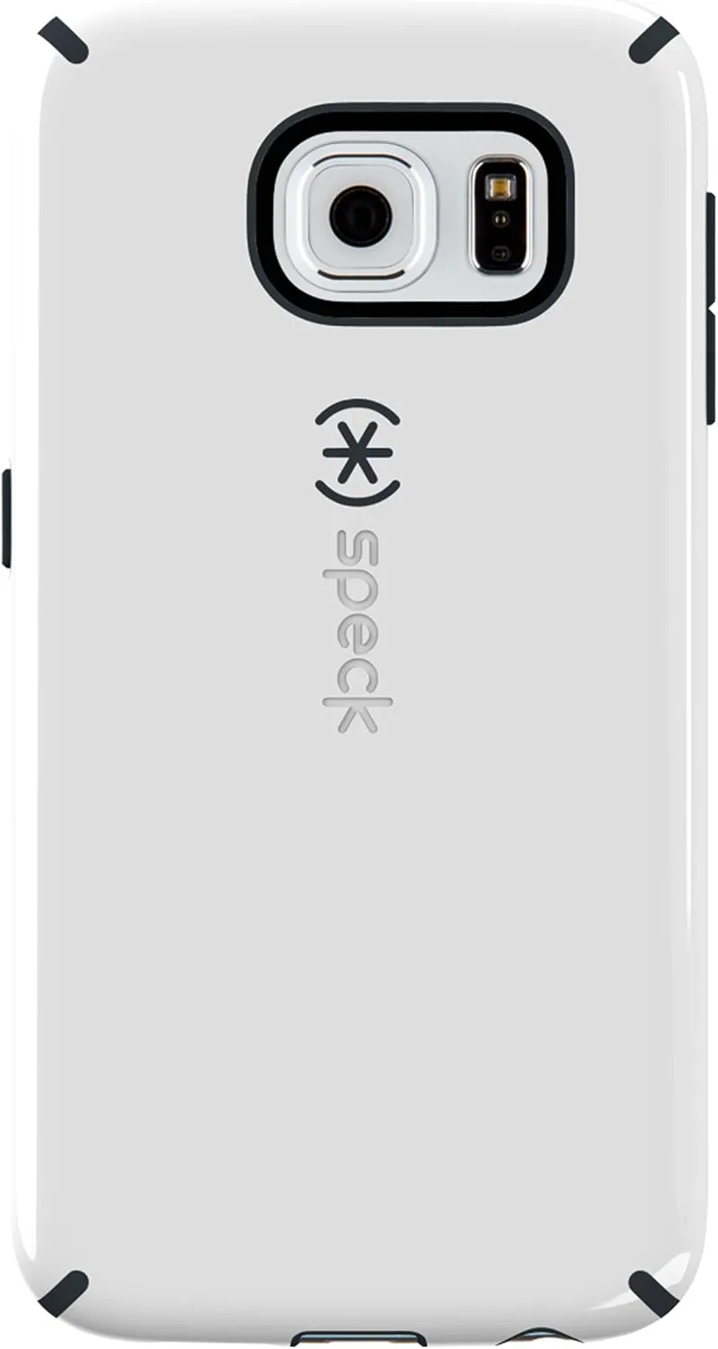 Speck Products CandyShell Case for Samsung Galaxy S6 - Retail Packaging - White/Charcoal Grey
