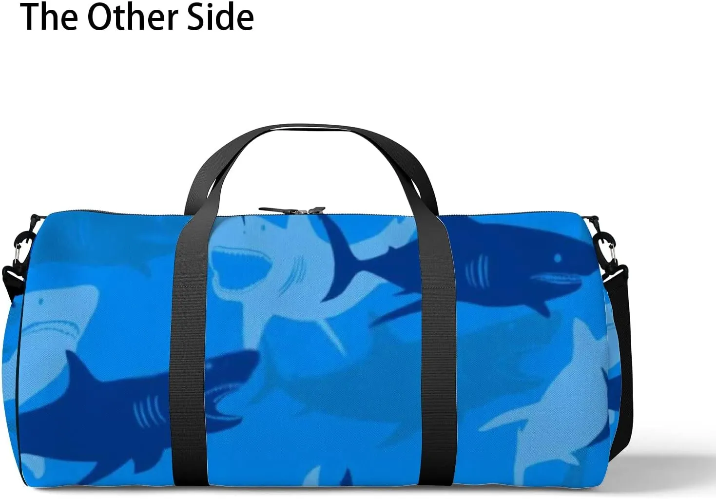 Sports Gym Bag for Women and Men Waterproof Abstract Shark Blue Duffel Bag Lightweight Carryon Traveling Boarding Gripsack