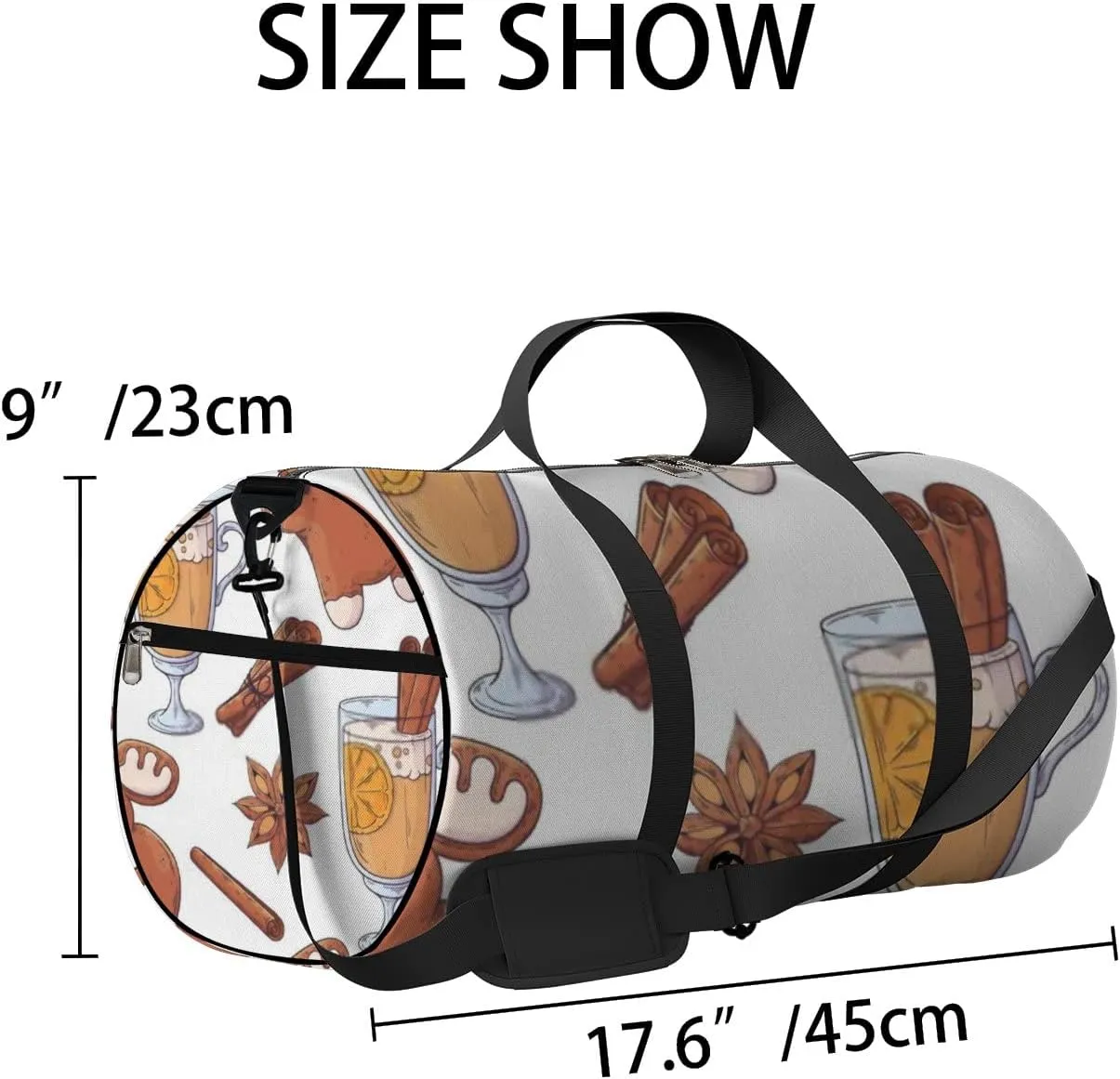 Sports Gym Bag for Women and Men Waterproof Christmas Pattern Duffel Bag Lightweight Carryon Traveling Boarding Gripsack