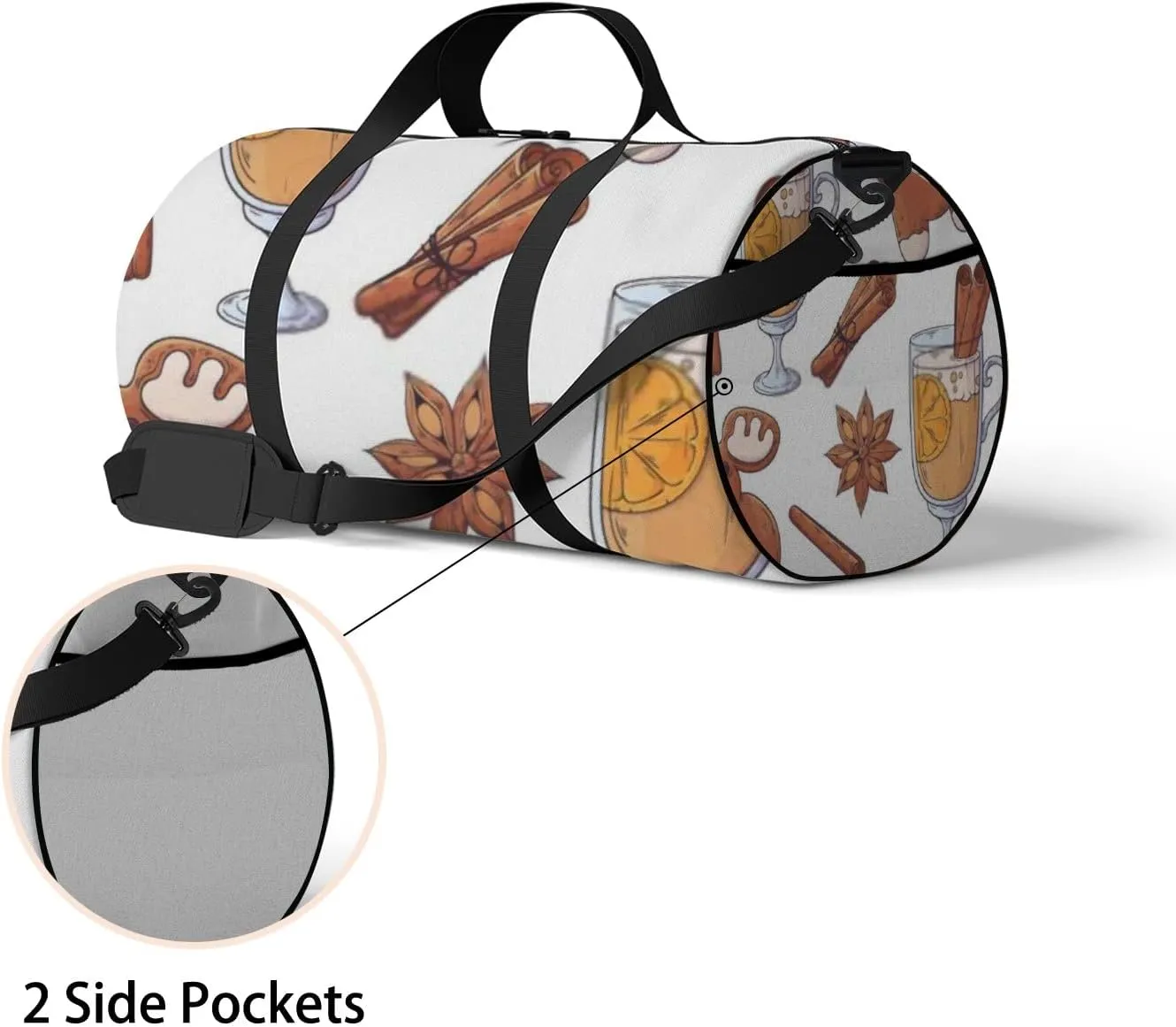 Sports Gym Bag for Women and Men Waterproof Christmas Pattern Duffel Bag Lightweight Carryon Traveling Boarding Gripsack