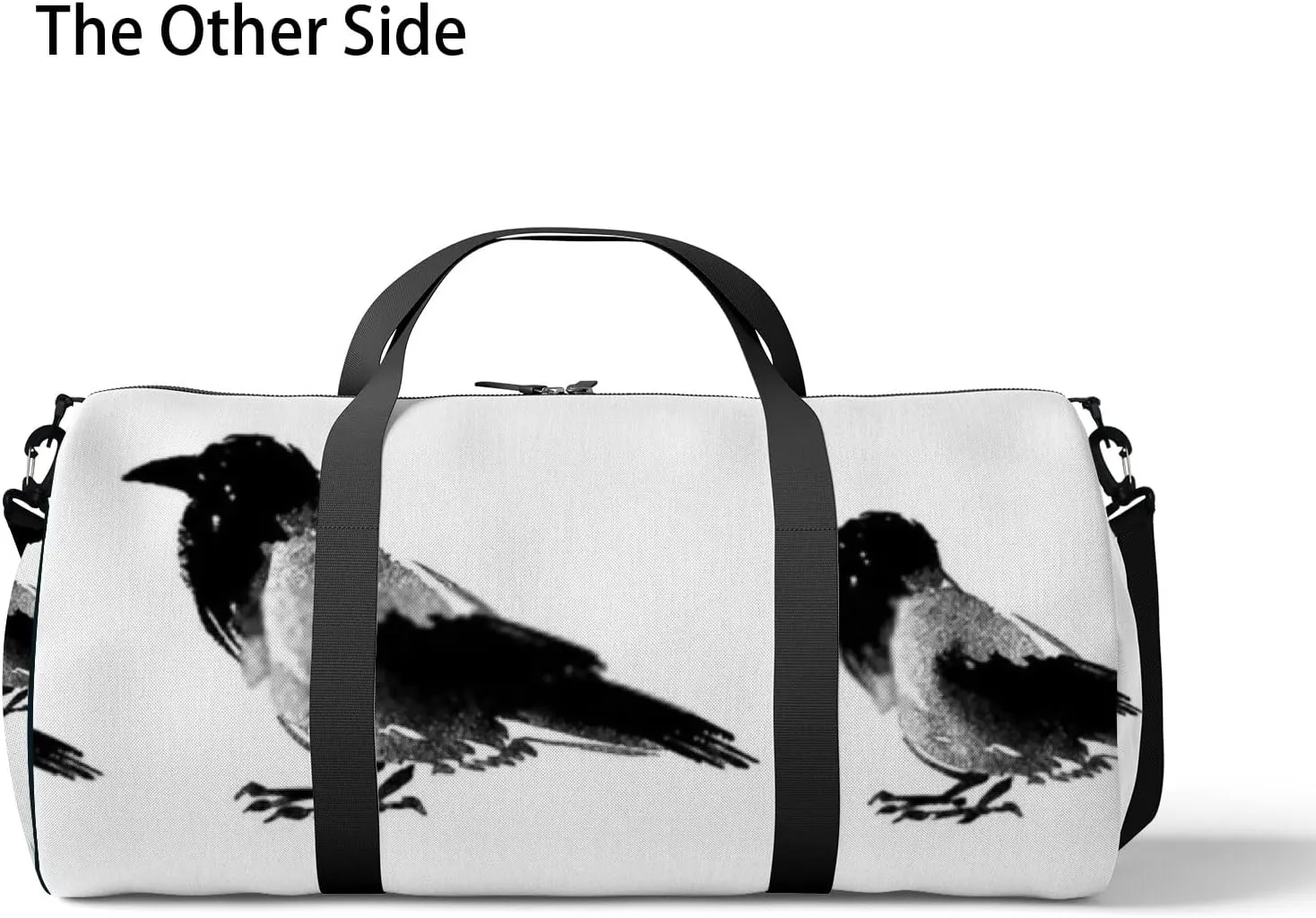 Sports Gym Bag for Women and Men Waterproof Sketches Birds Black Duffel Bag Lightweight Carryon Traveling Boarding Gripsack