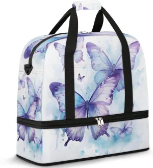 Sports Gym Bag with Wet Pocket & Shoe Compartment Personal Item Travel Bag Tote Bag for Men Women Mystical Butterfly Duffle Bag for Travel Sports Fitness & Workout