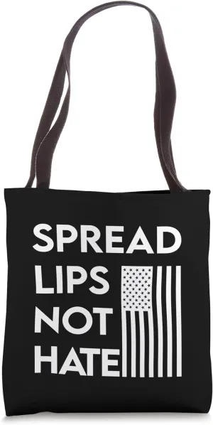 Spread Lips Not Hate Funny Gym Fitness and Workout Tote Bag