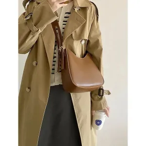 Spring Vintage Women's Shoulder Bag Fashion Solidr Casual Outdoor Bag Handbags Zipper Crossbody Pu Leather Cross Body Bag