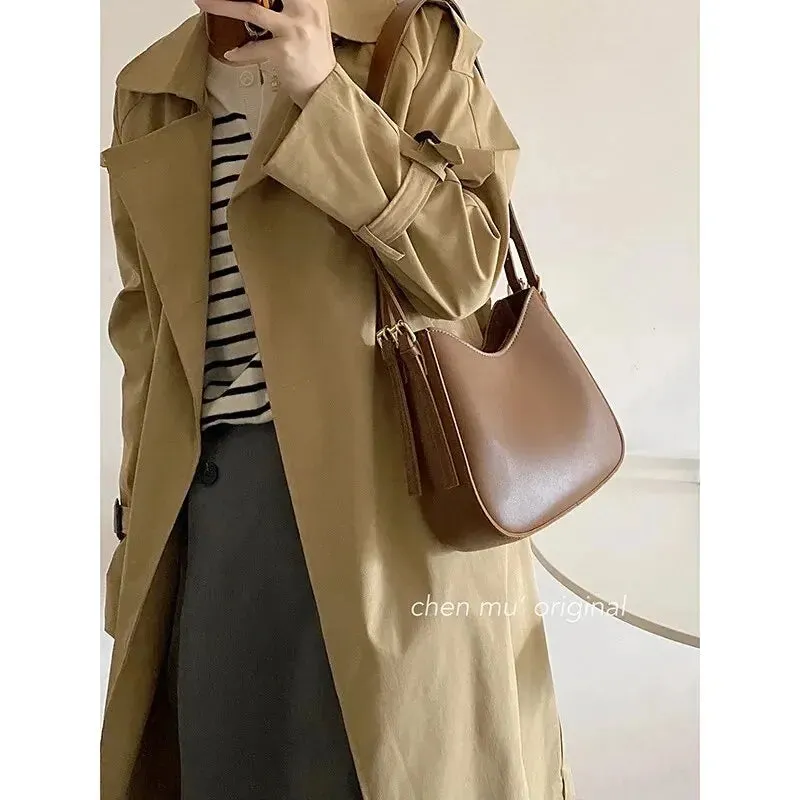Spring Vintage Women's Shoulder Bag Fashion Solidr Casual Outdoor Bag Handbags Zipper Crossbody Pu Leather Cross Body Bag