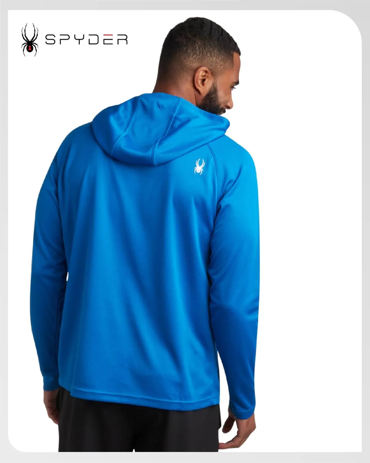 Spyder Mens Rash Guard Long Sleeve Sun Hoodie Shirt - UPF 50  UV Protection Quick Dry Moisture Wicking Fishing & Swim Shirt