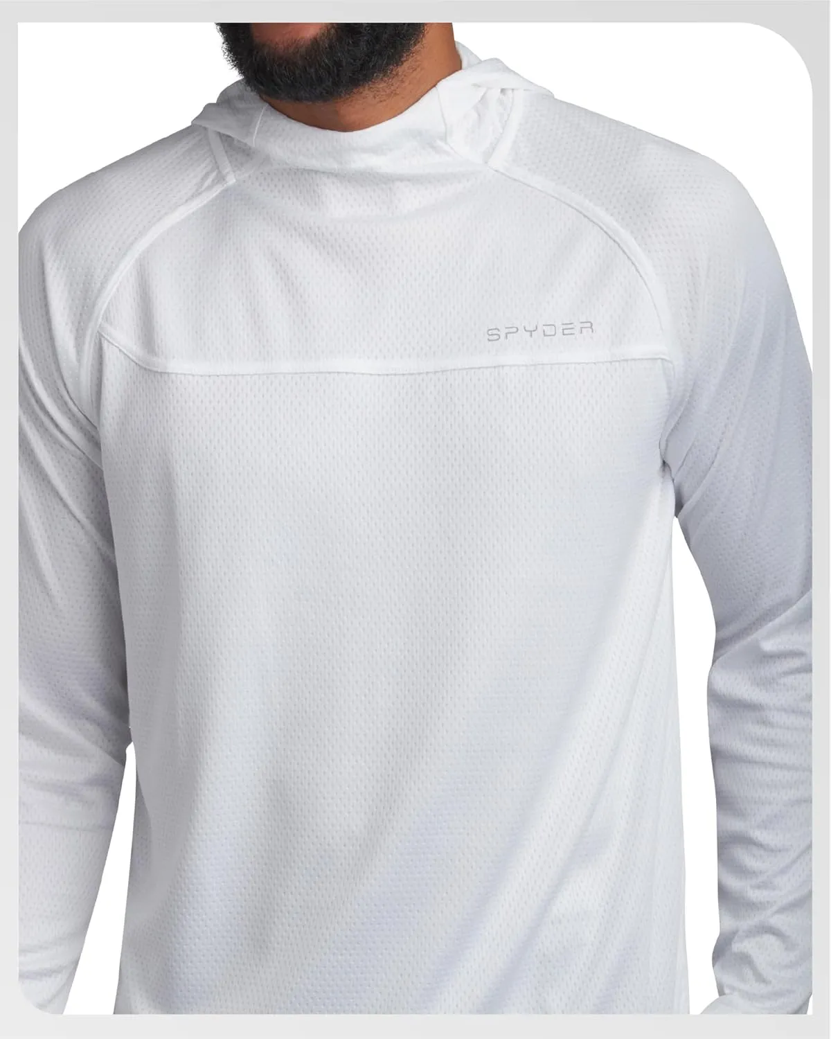 Spyder Mens Rash Guard Long Sleeve Sun Hoodie Shirt - UPF 50  UV Protection Quick Dry Moisture Wicking Fishing & Swim Shirt
