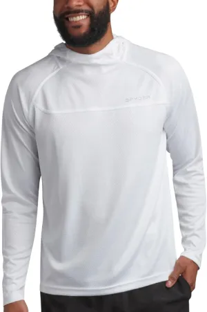 Spyder Mens Rash Guard Long Sleeve Sun Hoodie Shirt - UPF 50  UV Protection Quick Dry Moisture Wicking Fishing & Swim Shirt