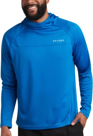 Spyder Mens Rash Guard Long Sleeve Sun Hoodie Shirt - UPF 50  UV Protection Quick Dry Moisture Wicking Fishing & Swim Shirt
