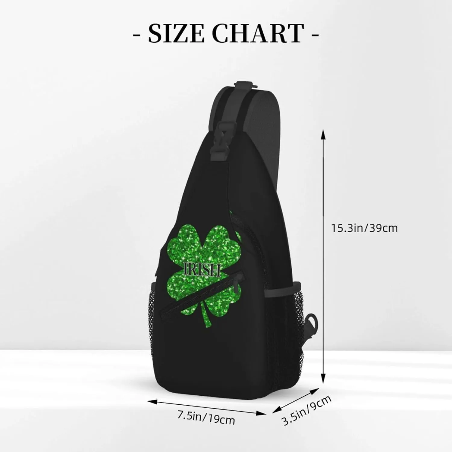 St Patrick's Day Bags Lucky Clover Shamrock Sling Bag Crossbody Backpack Shoulder Casual Daypack Bag for Men Women