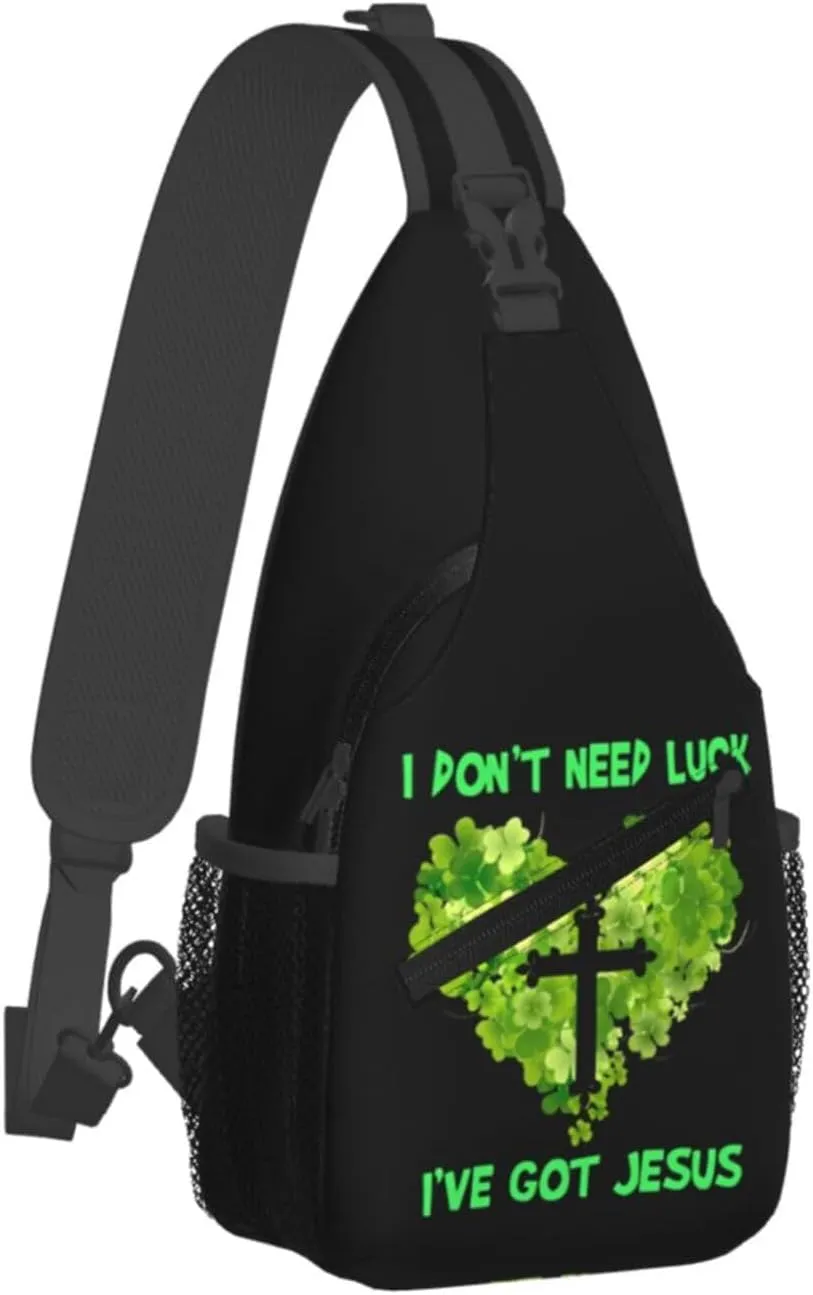 St Patrick's Day Irish Flag Shamrock Clover Sling Bag Crossbody Bag Casual Chest Bags Travel Shoulder Backpack