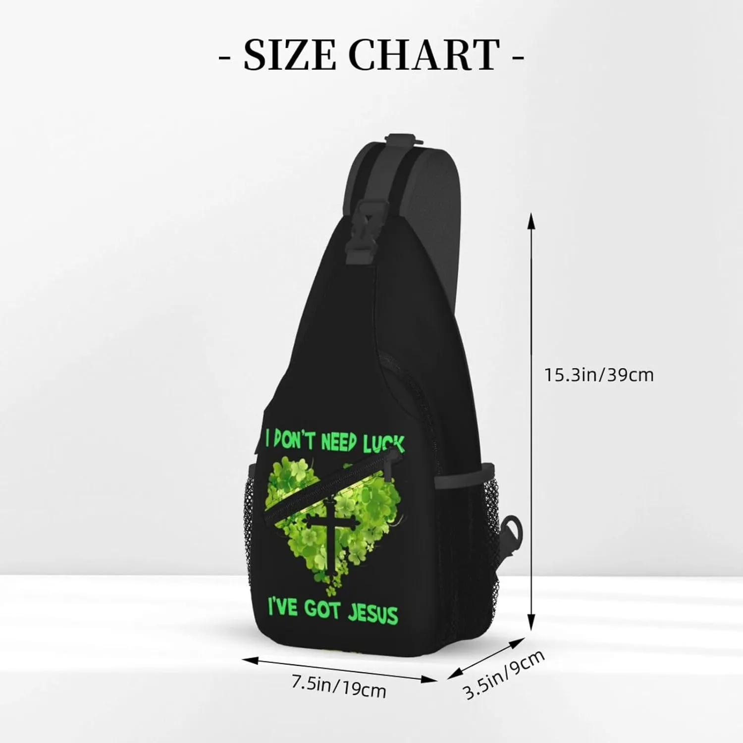 St Patrick's Day Irish Flag Shamrock Clover Sling Bag Crossbody Bag Casual Chest Bags Travel Shoulder Backpack