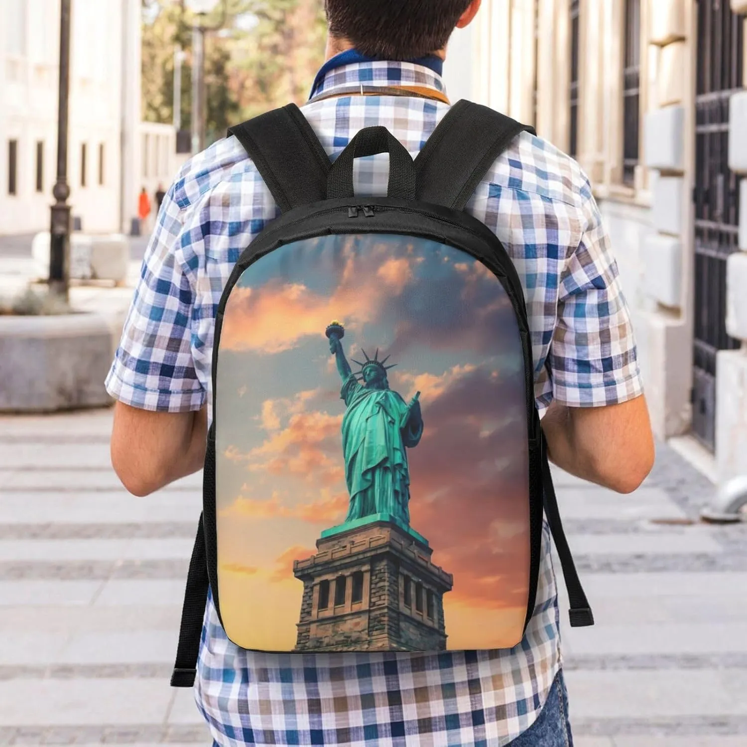 Statue Of Libertys Backpack, 17 Inch Travel Business Laptop Backpack For Women Men