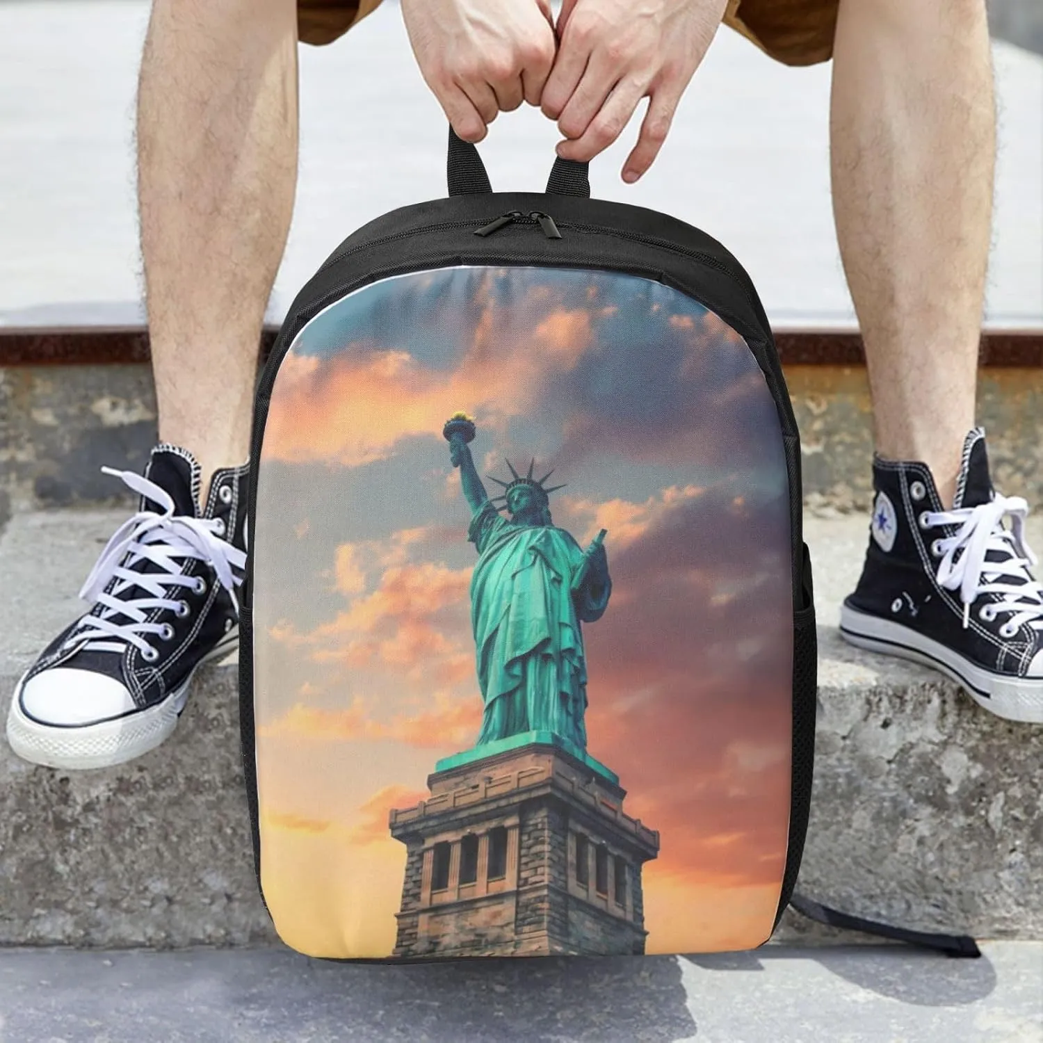 Statue Of Libertys Backpack, 17 Inch Travel Business Laptop Backpack For Women Men