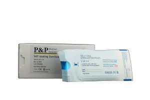 Sterilization Pouches 2.25”x4” Self-Sealing Autoclave Bags with Indicators for Professional Surgical Instrument Cleaning by P&P Medical Surgical (8000)