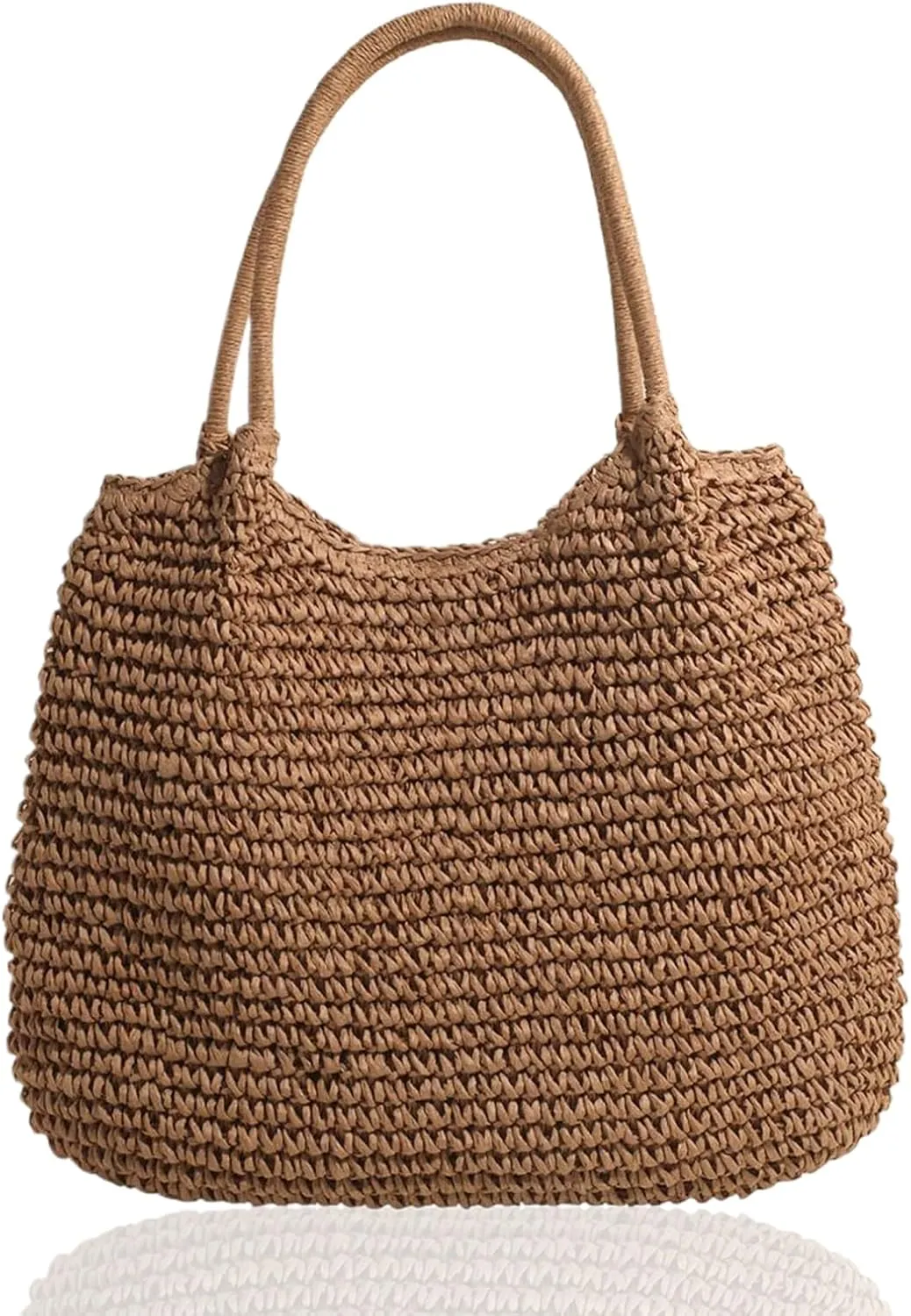 Straw Beach Bag Large Capacity Retro Straw Handbag Hasp Closure Weaving Handbag Ladies Summer Beach Tote Bags