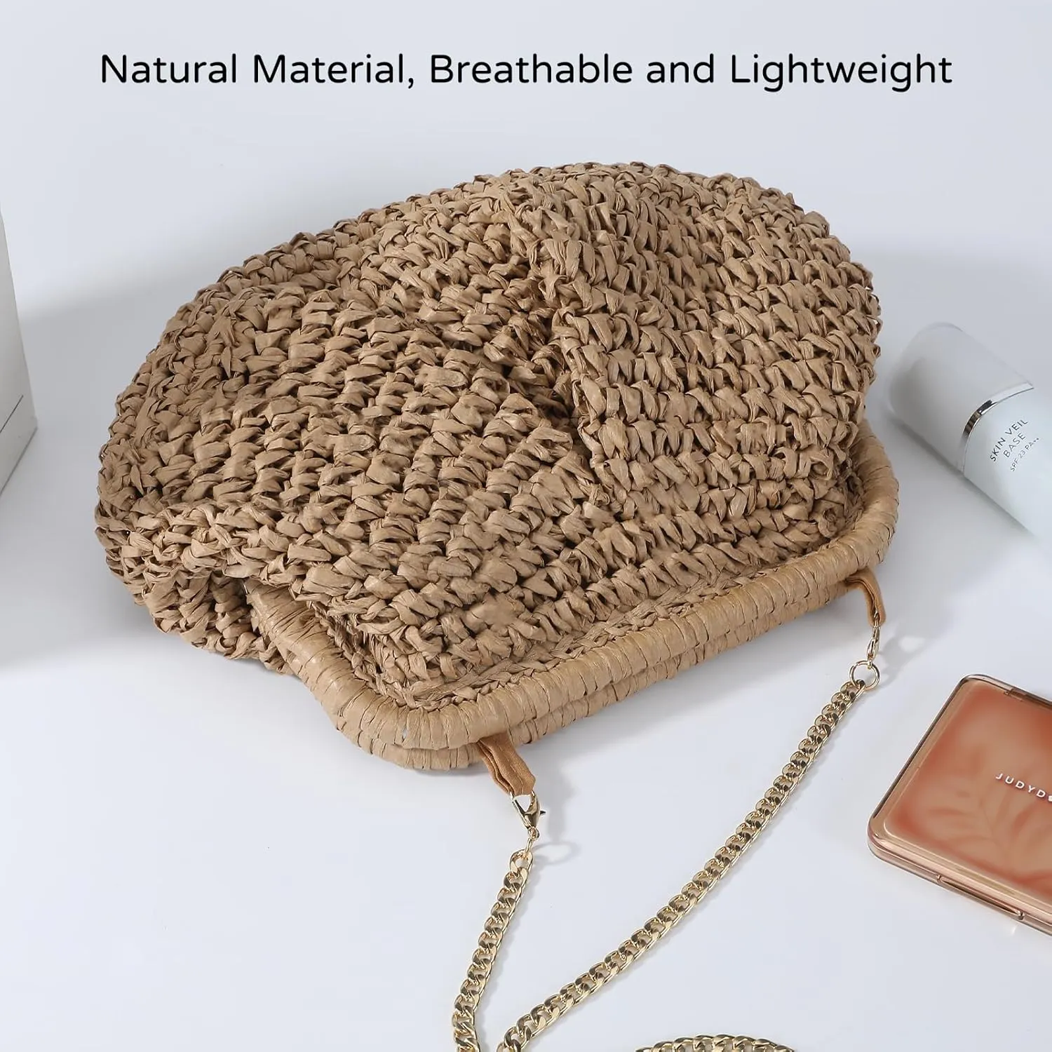 Straw Clutch Purses for Women - Boho Chic Crossbody Bag - Summer Beach Handwoven Shoulder Purse