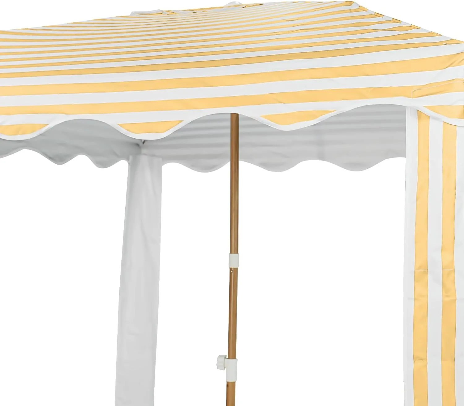 Striped Beach Cabana with Silver Coating, Vent and Sand Pockets, 6.5FT x 6.5FT UPF 50  Sun Shelter, Easy Setup Portable Beach Canopy, Wind-Resistant Beach Tent (Sunshine)