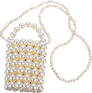 Stylish Pearl Oversized Crossbody Bag for Women One-shoulder Purse Sling Strap