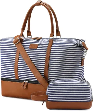 Sucipi Weekender Bags for Women Canvas Travel Duffle Bag with Shoe Compartment Overnight Bag Carry on Gym Duffel with Toiletry Bag for Traveling Weekend Hospital Bags for Labor and Delivery