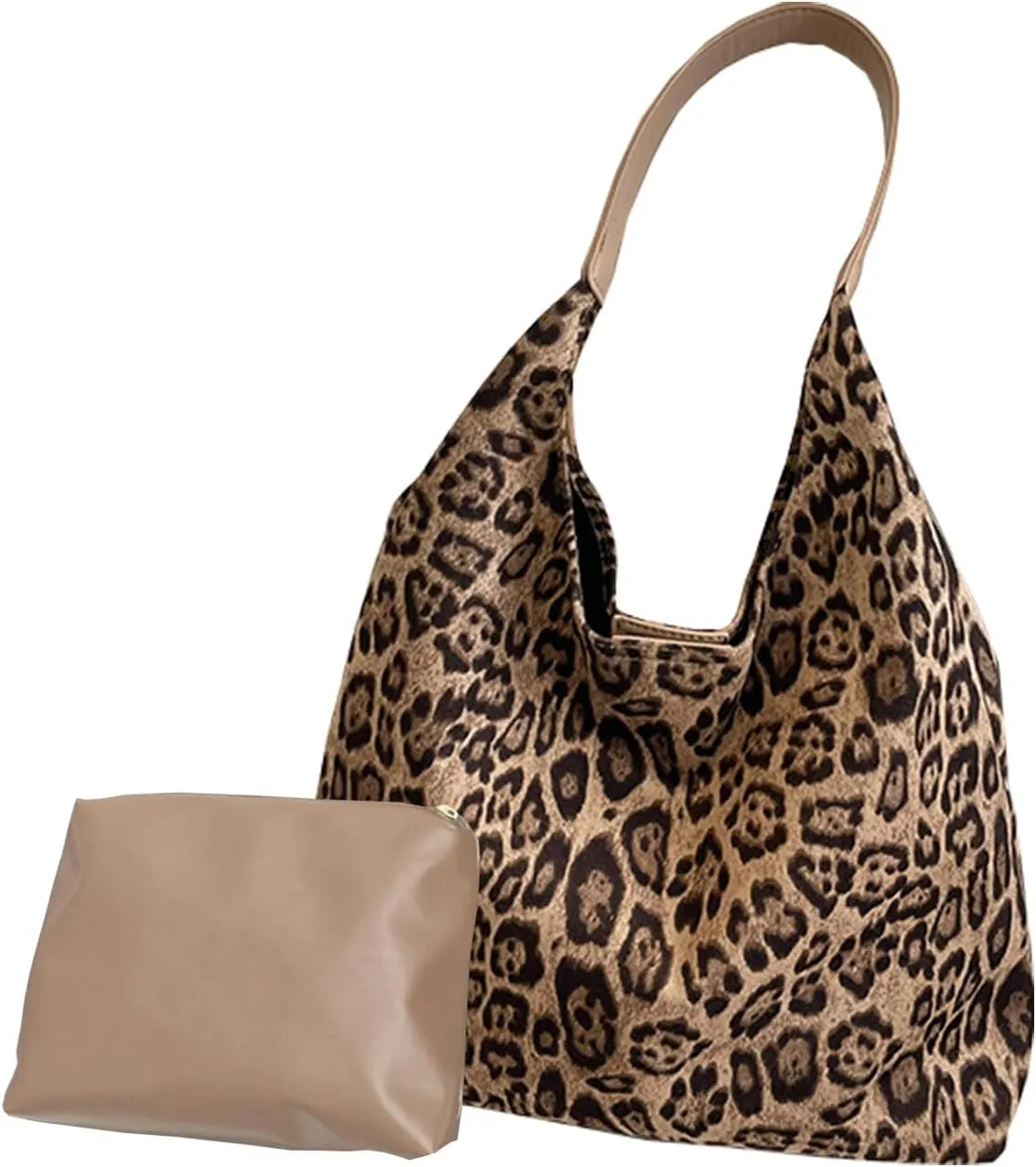 Suede Bags for Women Leopard Print Suede Tote Bag,Suede Shoulder Bag,Womens Hobo Handbag,Slouchy Bags