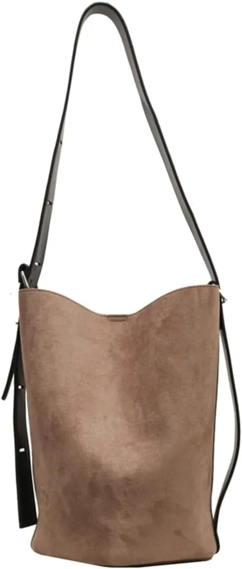 Suede Shoulder Bags for Women Vegan Leather Handbag Tote Bags Bucket Shoulder Bag Purse Tote Handbag Fashion Designer Bag