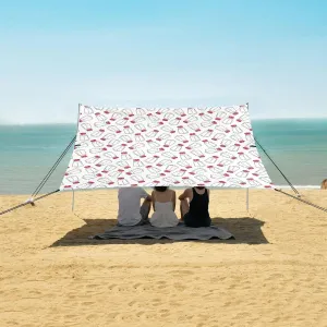 Sugar Bottle Beach Canopy Tent Anti-UV & Wind Resistant, Red Camping Sun Shelter Easy Setup Portable,Outdoor Shade Tents with Sandbags,Sand Shovels,Ground Pegs & Stability Poles