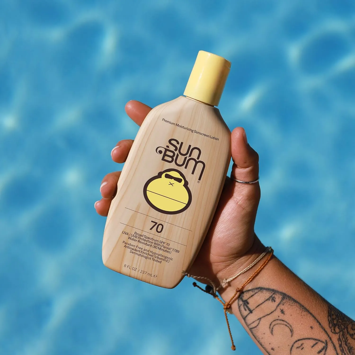 Sun Bum Original SPF 70 Sunscreen Body Lotion - Broad Spectrum Moisturizing Sunscreen with Vitamin E - Hawaii 104 Act Compliant (Made without Octinoxate & Oxybenzone) - 8 oz