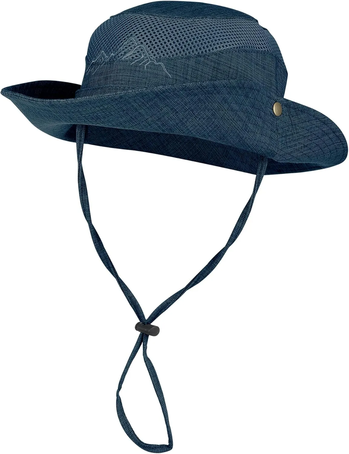 Sun Hat for Men, Cotton Embroidery Summer Outdoor Sun Protection Wide Brim Bucket Hat Foldable Safari Boonie Hat