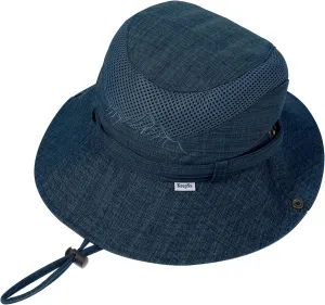 Sun Hat for Men, Cotton Embroidery Summer Outdoor Sun Protection Wide Brim Bucket Hat Foldable Safari Boonie Hat