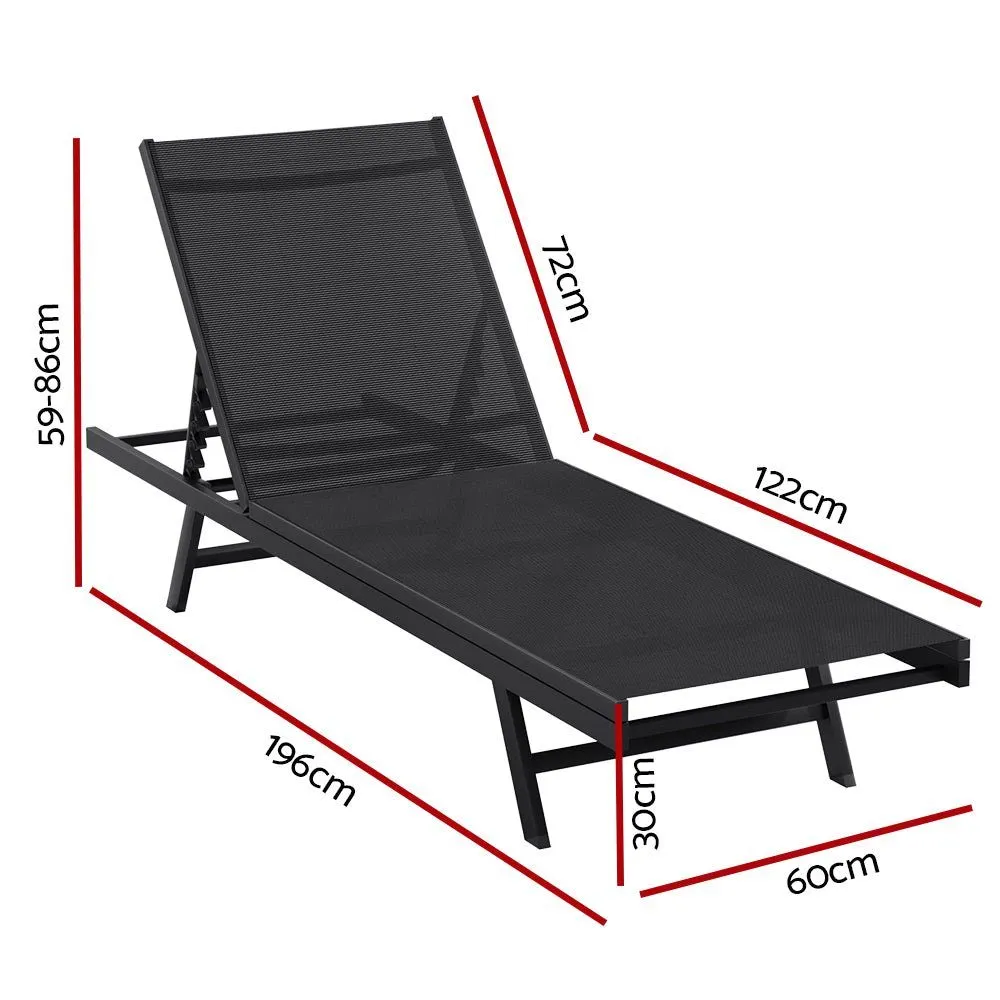 Sun Lounge Lightweight Steel Adjustable