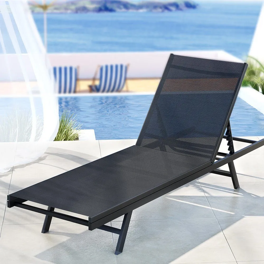 Sun Lounge Lightweight Steel Adjustable