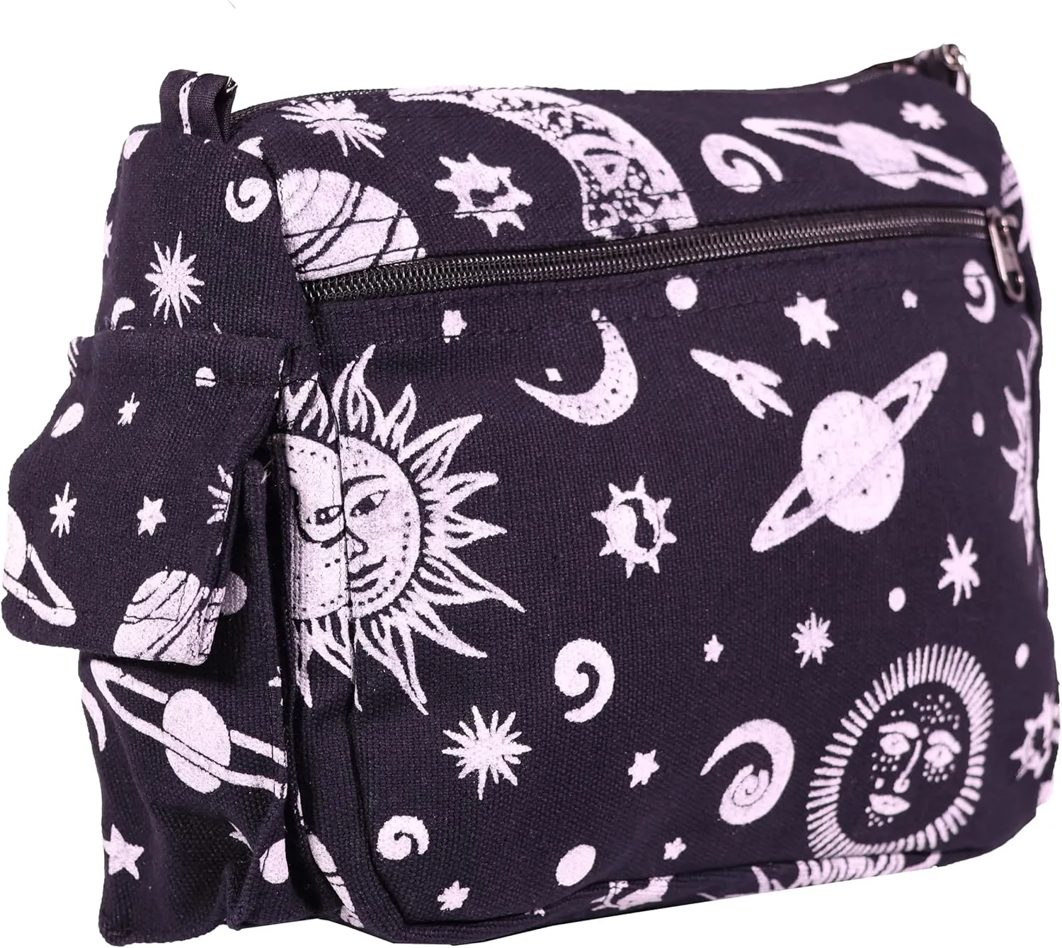 Sun Moon Planets and Stars Hippie Crossbody Shoulder Bag