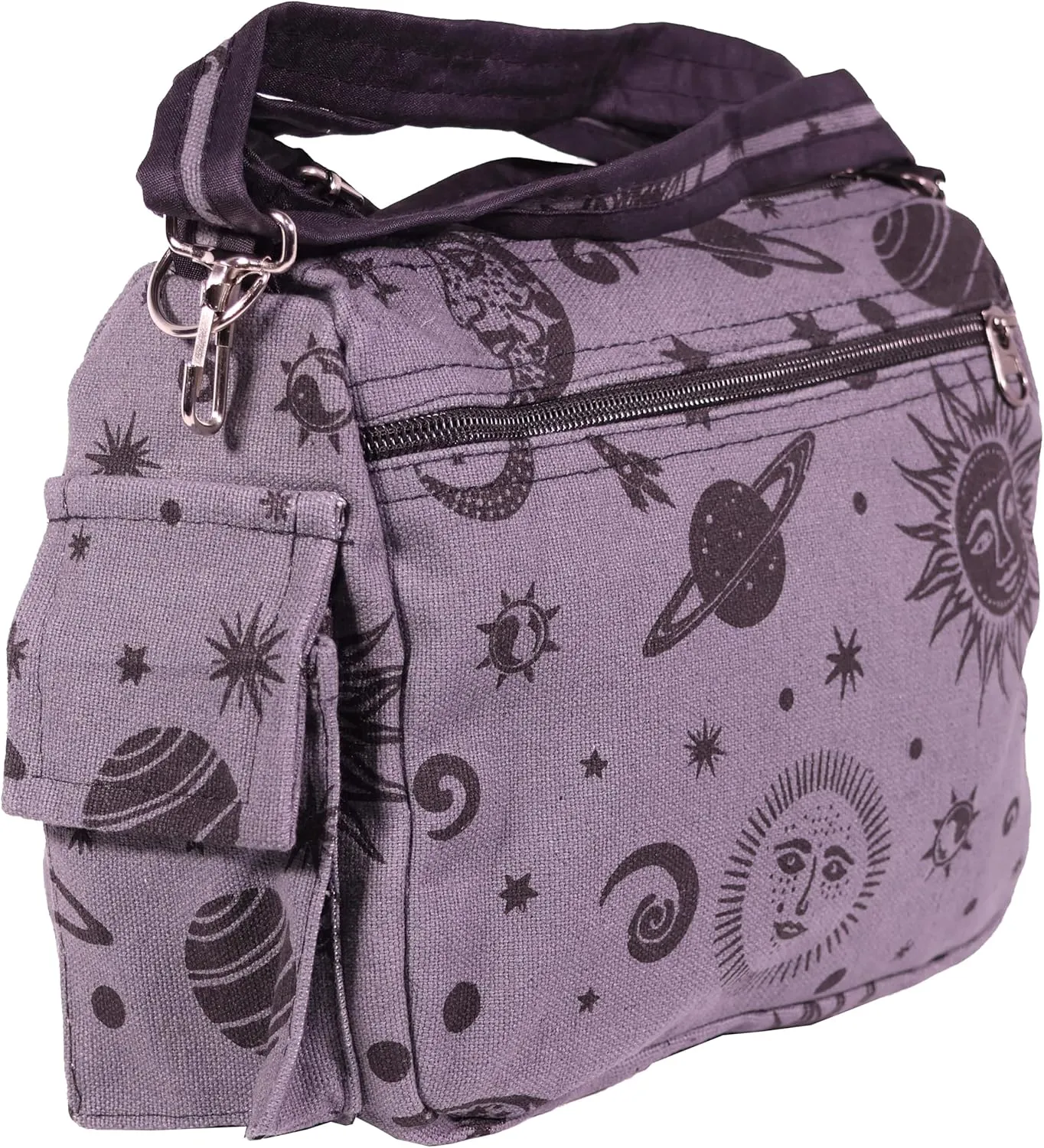 Sun Moon Planets and Stars Hippie Crossbody Shoulder Bag