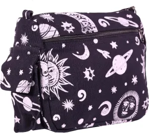 Sun Moon Planets and Stars Hippie Crossbody Shoulder Bag