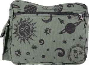 Sun Moon Planets and Stars Hippie Crossbody Shoulder Bag