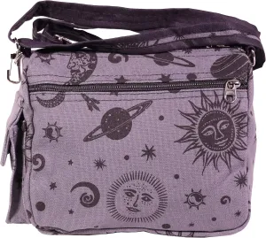 Sun Moon Planets and Stars Hippie Crossbody Shoulder Bag