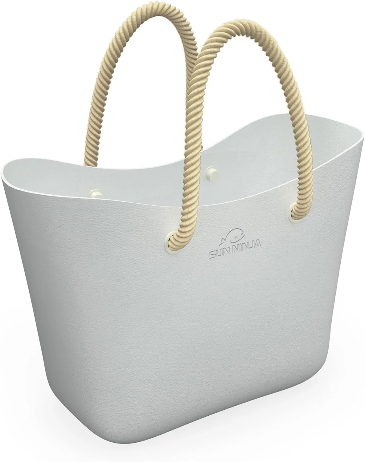 SUN NINJA Rubber Tote Bag - Extra Large Waterproof Sandproof and Washable EVA Plastic Bag for Boat Beach or Swim