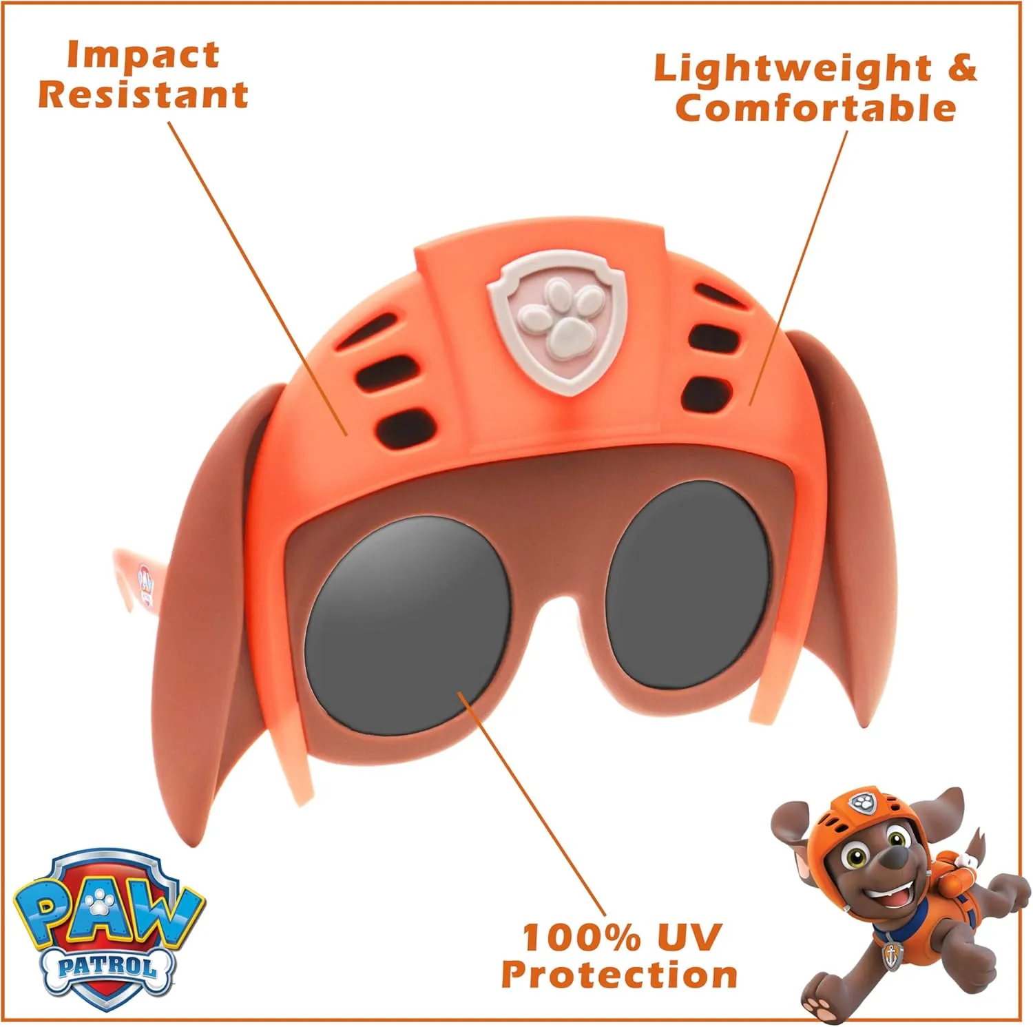Sun-Staches Paw Patrol Child Sunglasses | Chase, Skye, Rubble, Zuma or Rocky Costume Accessory | One Size Fits Most Kids
