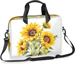 Sunflower Flower Laptop Bag Carrying Case 15.6 Inch Laptop Briefcase Messenger Shoulder Bag for Tablet Computer Bag for Travle Business Men Women