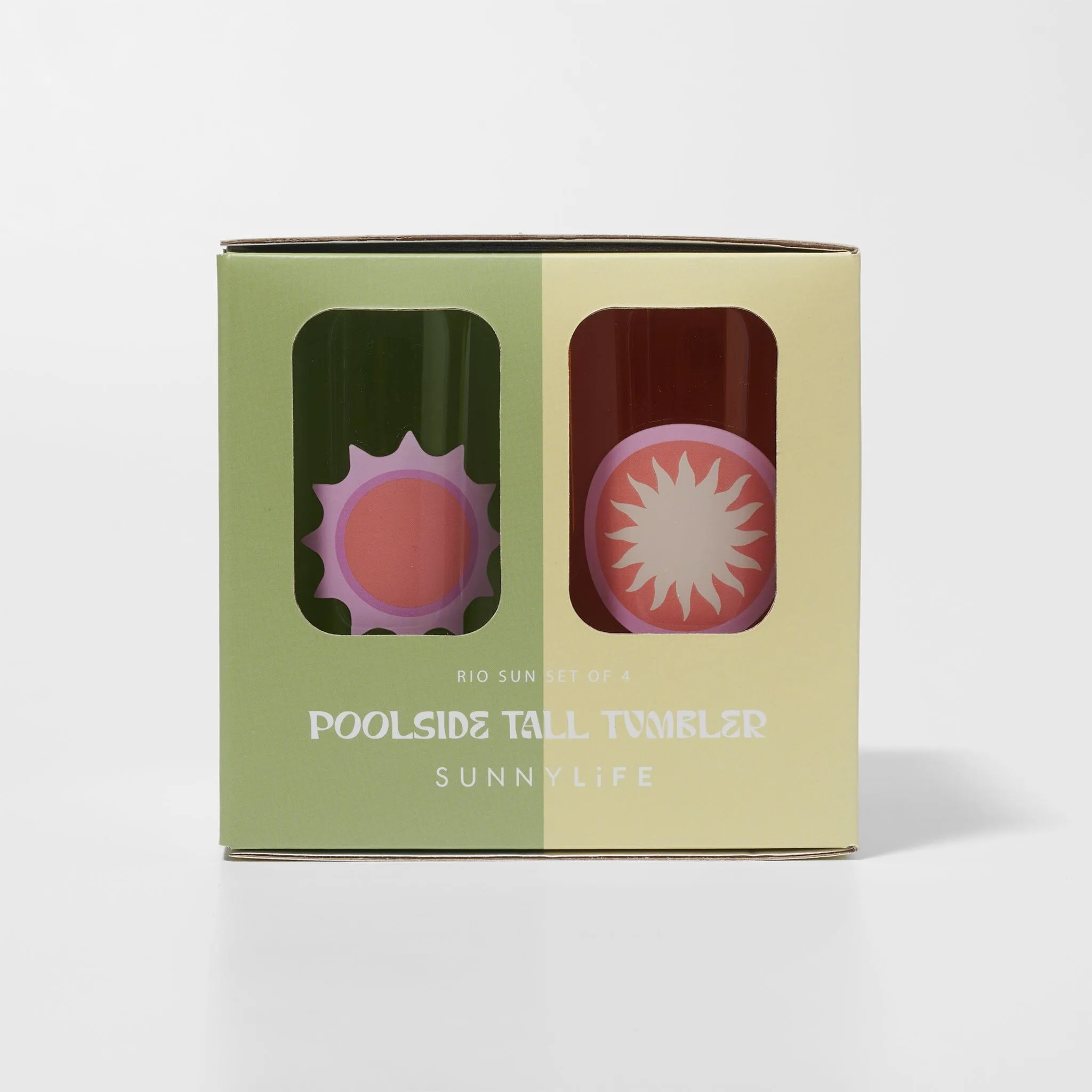 Sunnylife - Poolside Tall Tumbler - Rio Sun Multi - Set of 4
