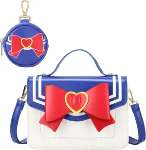 Sunwel Fashion Kawaii Anime Cosplay Purse with Bow Stone Chain Shoulder Crossbody Bag (blue)