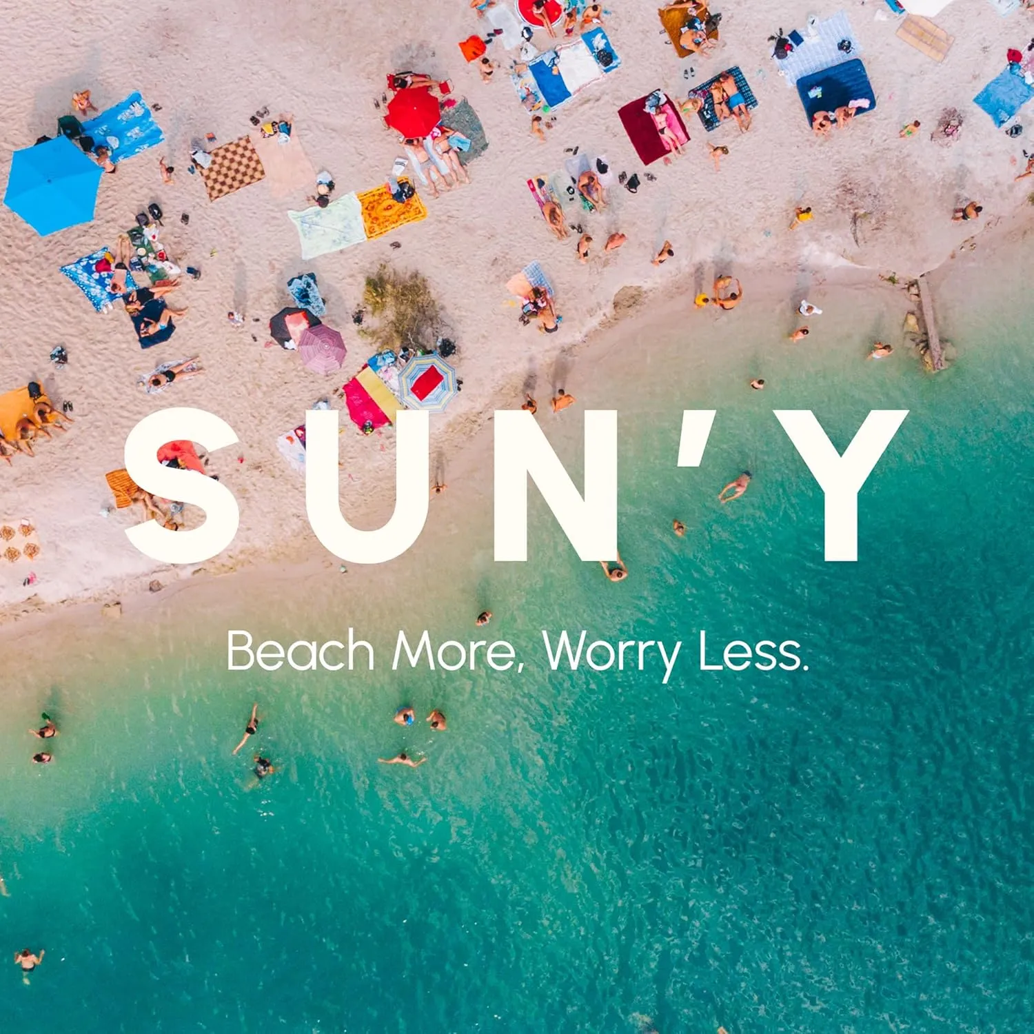 SUN'Y Waffle Microfiber Beach Towel – Sand Free, Quick Dry, Ultra Absorbent, Lightweight & Compact Travel Towel with Carry Bag - Large (63” x 31.5”), Natural Sand