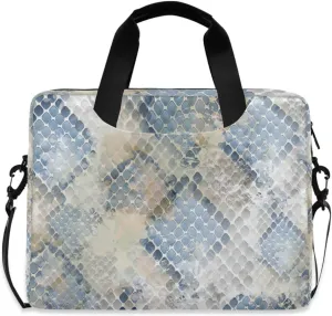 susiyo Blue-serpentine Laptop Shoulder Bag, Polyester Briefcase Sleeve Messenger Bag 16-Inch Laptop Case for Men Women Work Business Travel