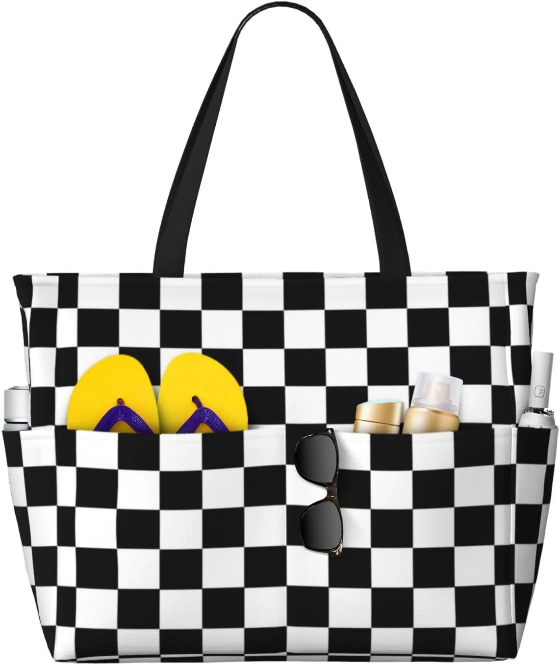 SWEET TANG Beach Bags for Women Large Waterproof Beach Tote Bag Zipper Swim Pool Bag