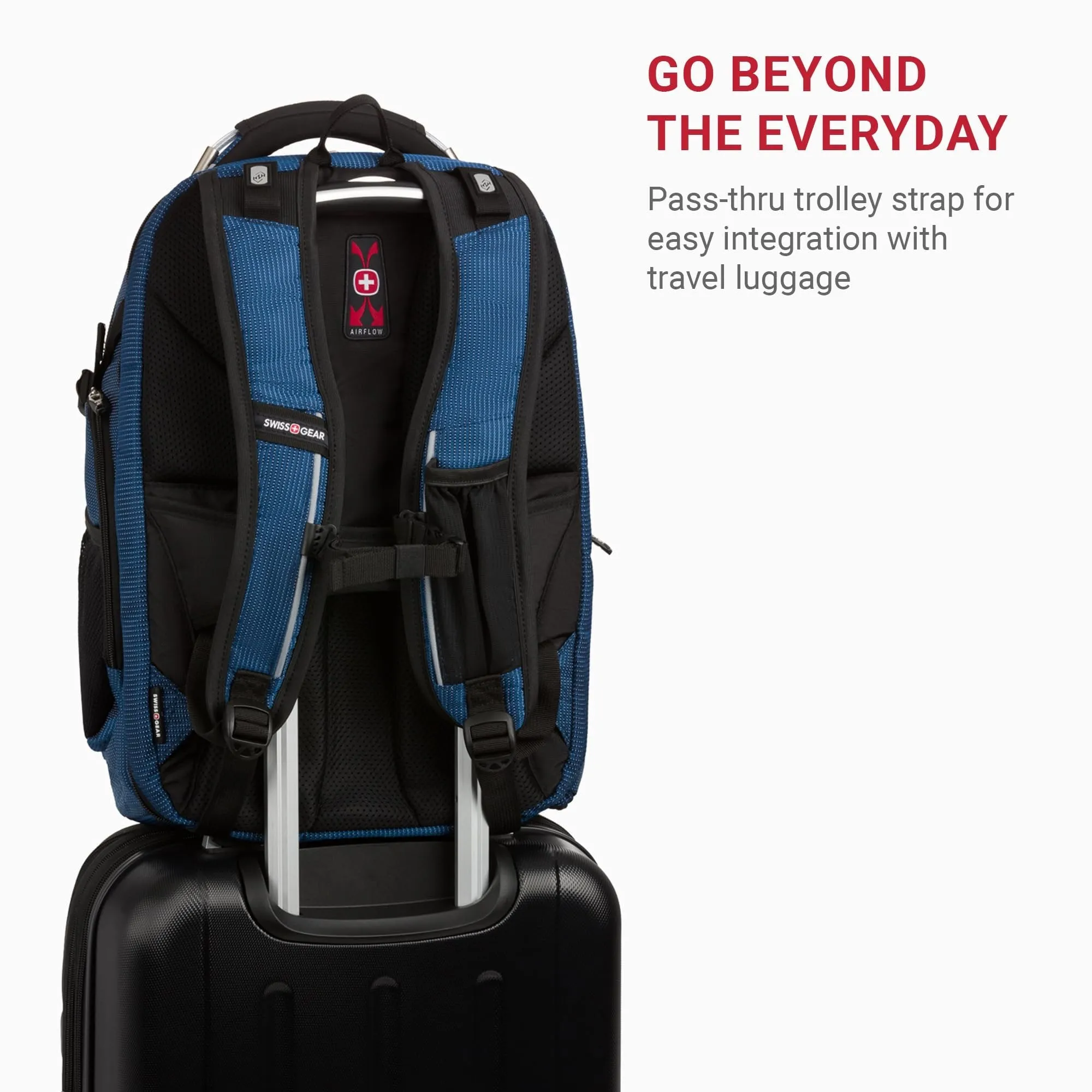Swiss Gear 5358 USB ScanSmart Laptop Backpack, 16" Laptop Compartment, Blue/Black